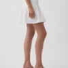Mini-Skort aus Popeline mit tief sitzendem Bund