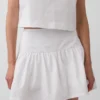 Mini-Skort aus Popeline mit tief sitzendem Bund