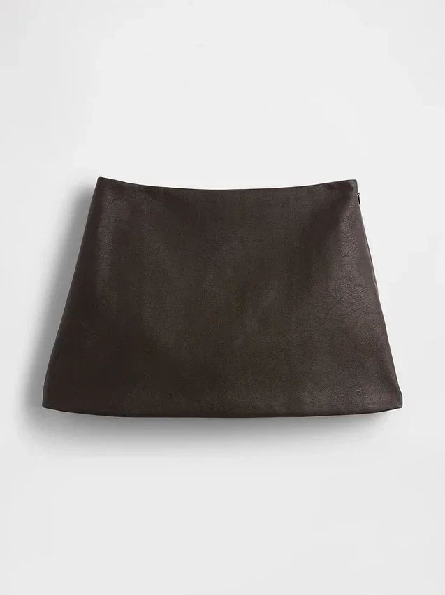 Mini-Skort aus veganem Leder