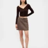 Mini-Skort aus Wollmischung mit Falten