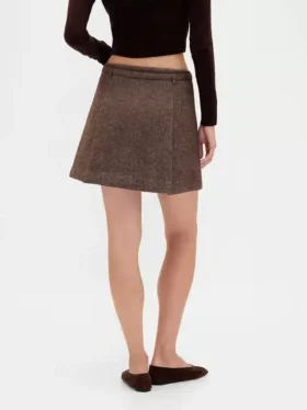 Mini-Skort aus Wollmischung mit Falten
