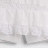 Mini-Skort mit Biesen und Spitzenbesatz