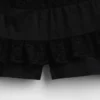 Mini-Skort mit Biesen und Spitzenbesatz