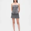 Mini-Skort mit Fischgrätenmuster