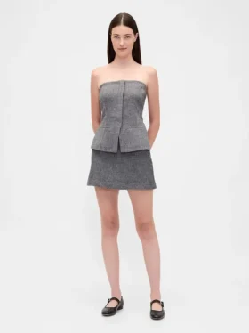 Mini-Skort mit Fischgrätenmuster