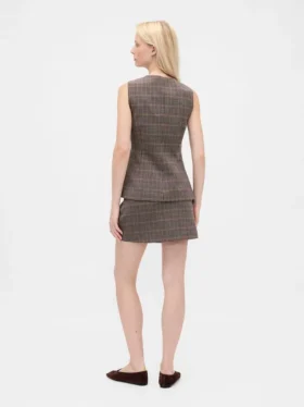 Mini-Skort mit Fischgrätenmuster
