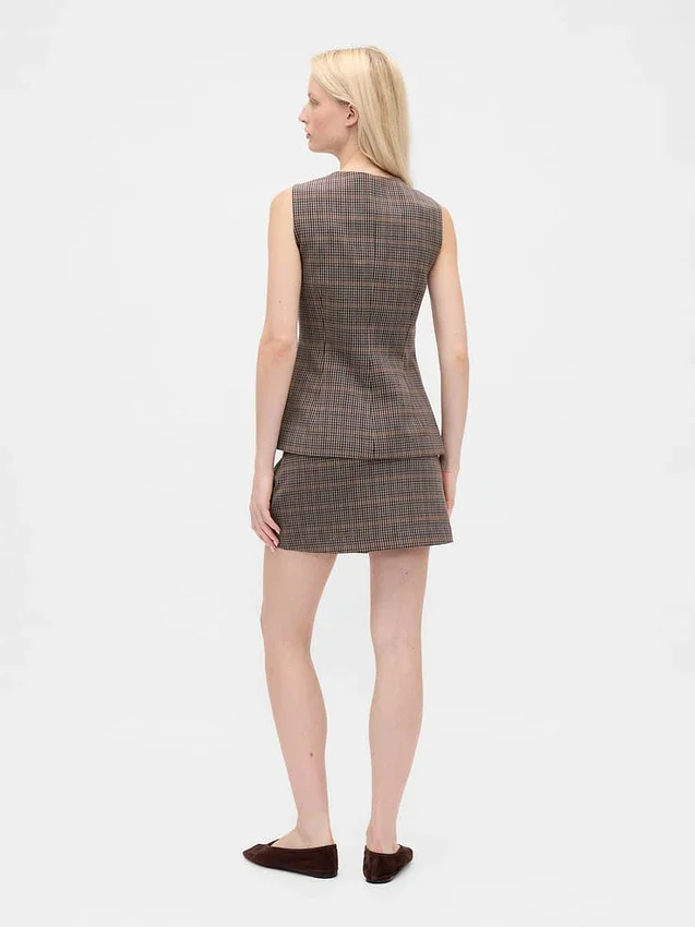 Mini-Skort mit Fischgrätenmuster