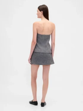 Mini-Skort mit Fischgrätenmuster