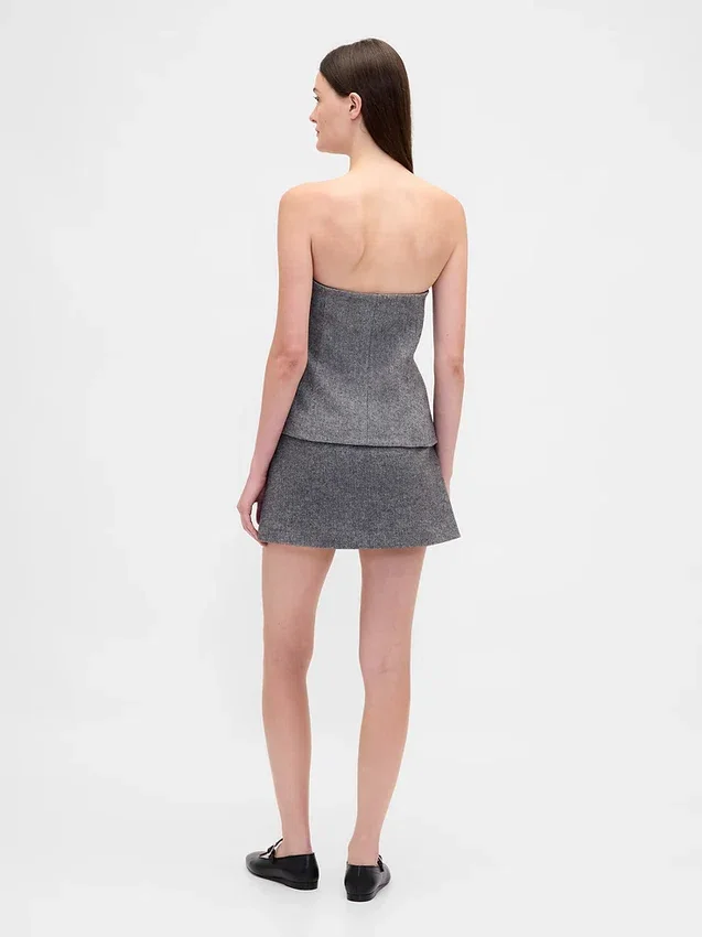 Mini-Skort mit Fischgrätenmuster