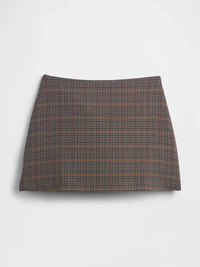 Mini-Skort mit Fischgrätenmuster