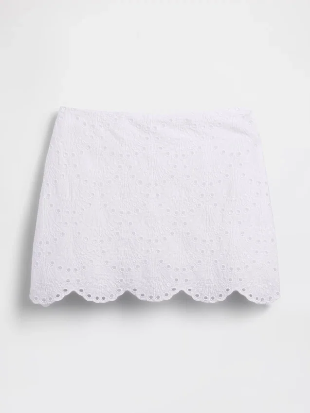 Mini-Skort mit Lochstickerei