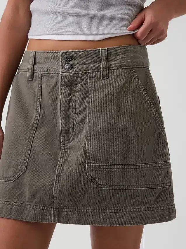 Mini-Utility-Skort mit hoher Leibhöhe