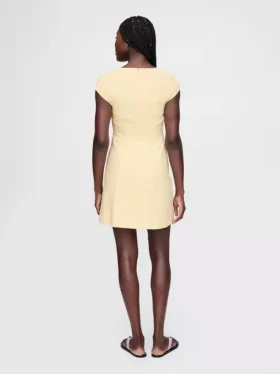 Minikleid aus Leinenmischung mit Flügelärmeln