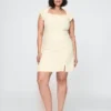 Minikleid aus Leinenmischung mit Flügelärmeln