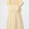 Minikleid aus Leinenmischung mit Flügelärmeln
