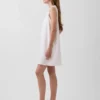 Minikleid aus Leinenmischung mit gehäkelter Passe