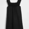 Minikleid aus Leinenmischung mit gehäkelter Passe