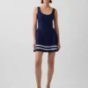 Minikleid aus Leinenmischung mit tief sitzender Taille