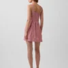 Minikleid aus Leinenmischung mit tief sitzender Taille