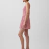 Minikleid aus Leinenmischung mit tief sitzender Taille