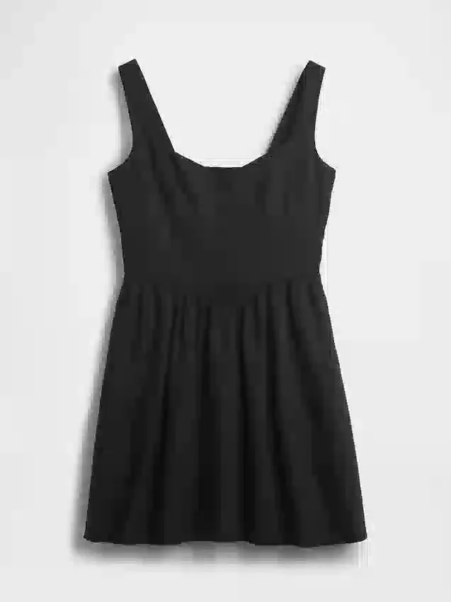 Minikleid aus Leinenmischung mit tief sitzender Taille