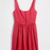 Minikleid aus Leinenmischung mit tief sitzender Taille