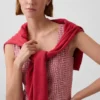 Minikleid aus Leinenmischung mit tief sitzender Taille