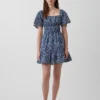 Minikleid aus Popeline mit Flatterärmeln