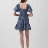 Minikleid aus Popeline mit Flatterärmeln