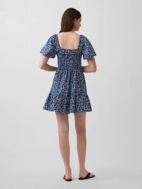 Minikleid aus Popeline mit Flatterärmeln