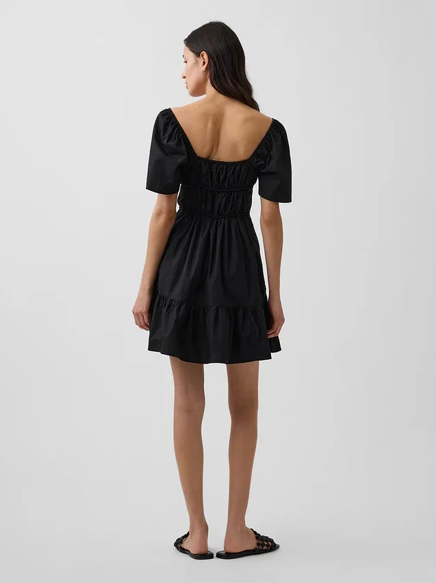Minikleid aus Popeline mit Flatterärmeln