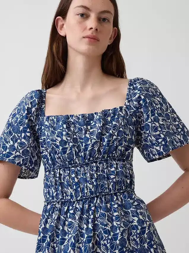 Minikleid aus Popeline mit Flatterärmeln