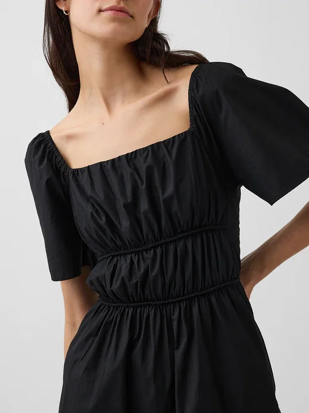 Minikleid aus Popeline mit Flatterärmeln