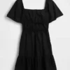 Minikleid aus Popeline mit Flatterärmeln