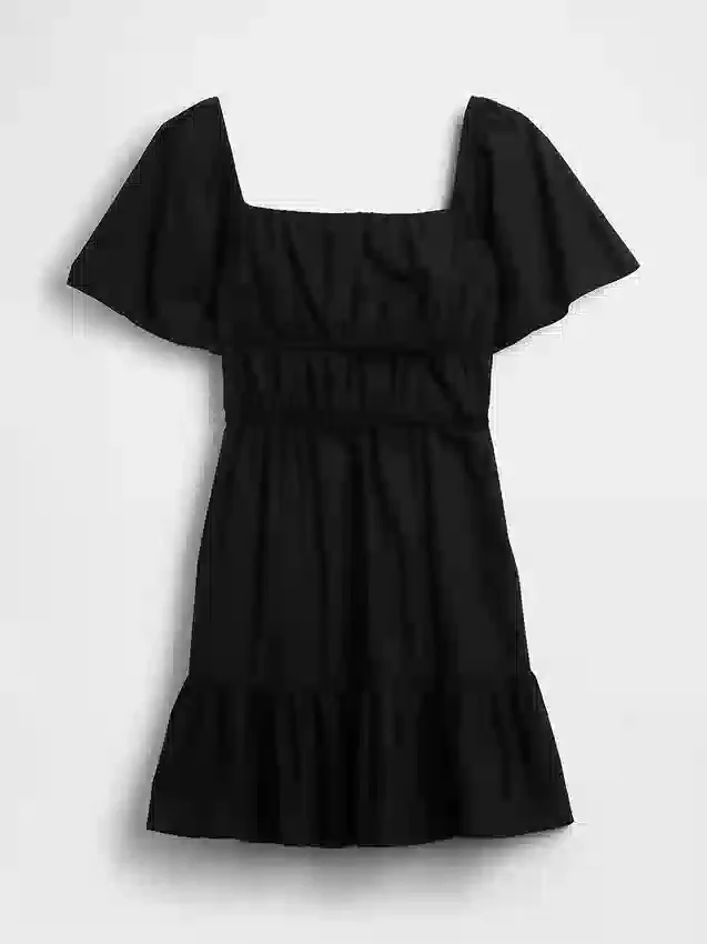 Minikleid aus Popeline mit Flatterärmeln