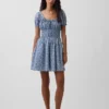 Minikleid mit geraffter Taille