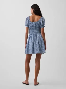 Minikleid mit geraffter Taille