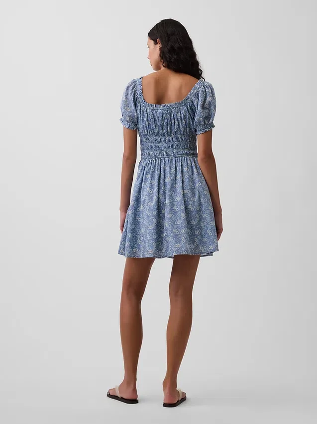 Minikleid mit geraffter Taille