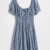 Minikleid mit geraffter Taille