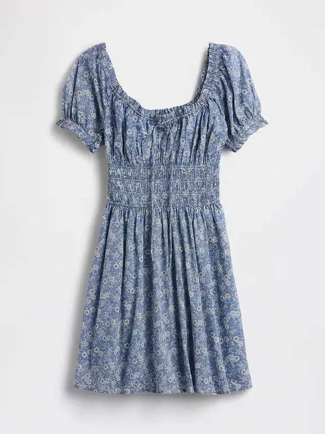 Minikleid mit geraffter Taille