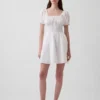Minikleid mit gesmokter Taille