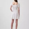 Minikleid mit gesmokter Taille