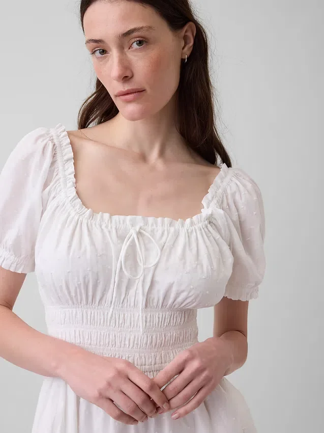 Minikleid mit gesmokter Taille