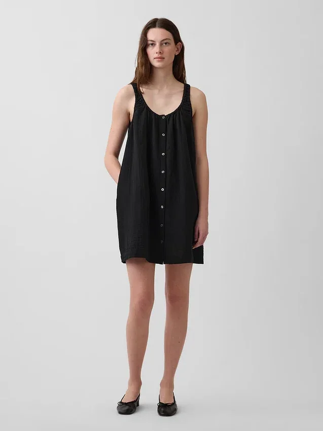 Minikleid mit Knopfleiste vorne