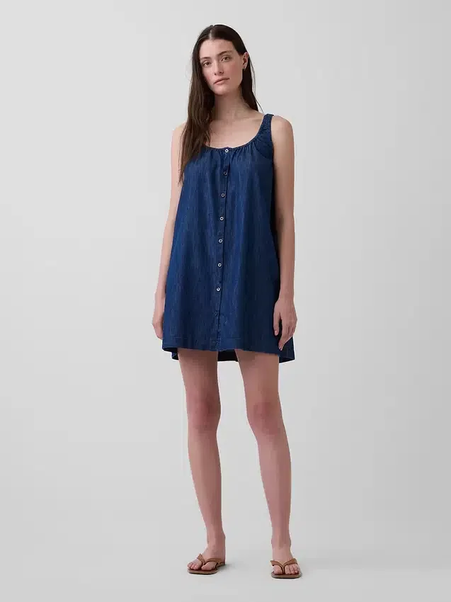 Minikleid mit Knopfleiste vorne