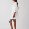 Minikleid mit tief sitzender Taille und Spitzenbesatz