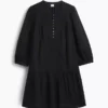 Minikleid mit tief sitzender Taille und Spitzenbesatz