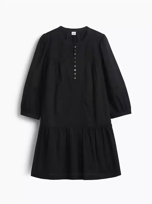 Minikleid mit tief sitzender Taille und Spitzenbesatz