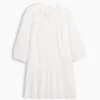 Minikleid mit tief sitzender Taille und Spitzenbesatz