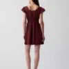 Minikleid mit U-Ausschnitt und Spitzenbesatz